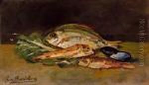 Natura Morta Di Pesci by Giovanni Bartolena