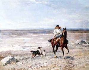 Pony Ride on the Beach by Heywood Hardy