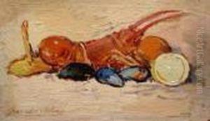 Natura Morta Con Crostacei E Agrumi