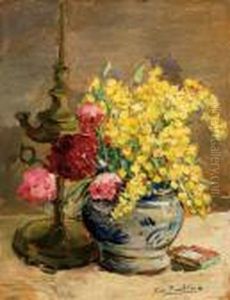 Natura Morta Con Vaso Di Fiori by Giovanni Bartolena