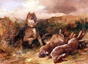 A West Country Terrier with Game by Heywood Hardy