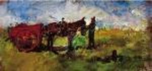 Contadino Con Carro by Giovanni Bartolena