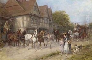 A Busy Day by The Swan by Heywood Hardy