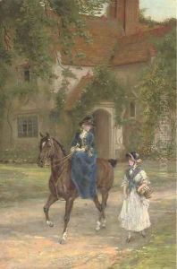 A mistress with her maid by Heywood Hardy