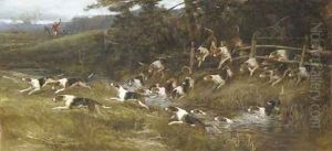 Hounds of the Tickham Hunt, Kent by Heywood Hardy