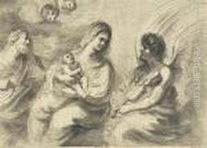Theholy Family With An Angel Playing The Violin