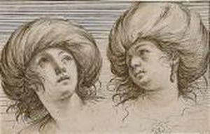 Deux Tetes De Jeunes Femmes Enturbannees