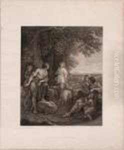 Jacob's First Sighting Of Rachel. Scene From Genesis Ch. by Francesco Bartolozzi