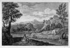 Sudliche Landschaft Und Figurliche Darstellungen