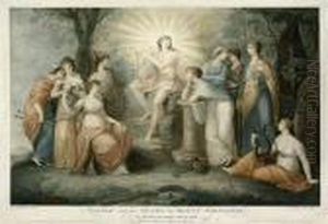 Apollo And The Muses On Mount Parnassus by Francesco Bartolozzi