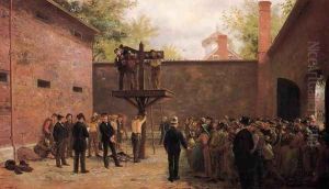 The Pillory and Whipping Post, New Castle, Delaware by Edward Lamson Henry