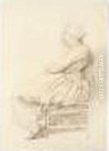 A Woman Seated In Profile