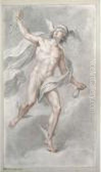 Mercury Carrying His Caduceus Looking Up To The Left - view 1