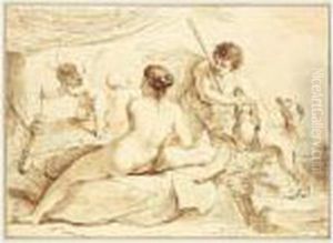 Venus And Adonis, After Guercino by Francesco Bartolozzi