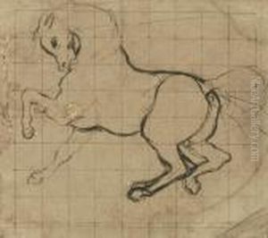 Etude Pour Le Cheval Turc by Antoine-louis Barye
