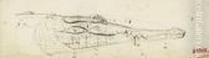 Tete De Gavial, De Profil A Droite, Avec Mensurations by Antoine-louis Barye