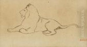 Etude De Lion by Antoine-louis Barye