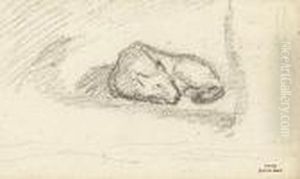 Jaguar Dormant by Antoine-louis Barye