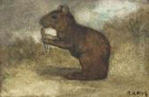 A Squirrel With Its Tail Curled About Its Feet by Antoine-louis Barye