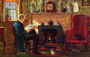 Examining Illustrations by the Fire