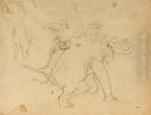 Etude Pour La 'chasse Au Tigre' by Antoine-louis Barye