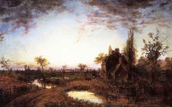 Moonlight Landscape with House - view 1