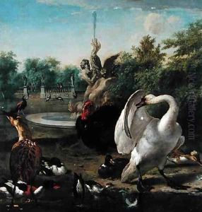 A Park with Swan and Other Birds