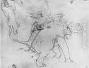 La Chasse Au Tigre, Etude by Antoine-louis Barye