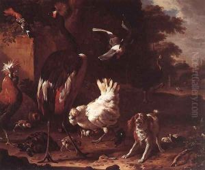 Birds and a Spaniel in a Garden 2