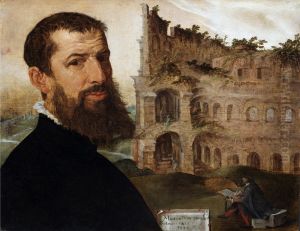 Self-Portrait in Rome with the Colosseum 1553