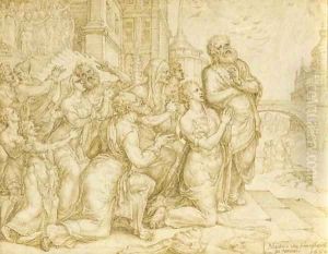 Susanna and her relatives praising the Lord (Daniel 1363)