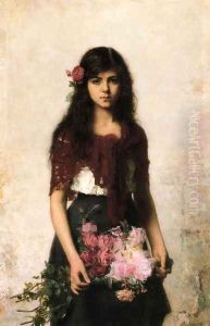 The Flower Seller by Alexei Alexeivich Harlamoff