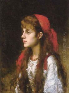 A Russian Beauty by Alexei Alexeivich Harlamoff