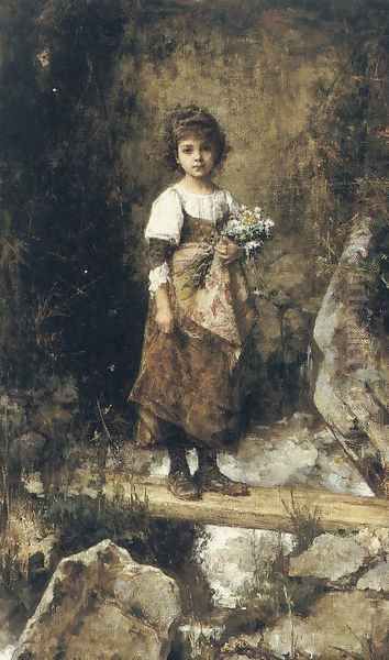 A Peasant Girl On A Footbridge - view 1
