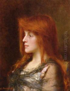 Portrait Of A Young Beauty by Alexei Alexeivich Harlamoff