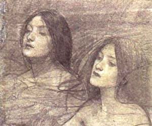 Hylas And The Nymphs Study by Alexei Alexeivich Harlamoff