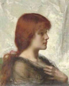 An auburn beauty by Alexei Alexeivich Harlamoff
