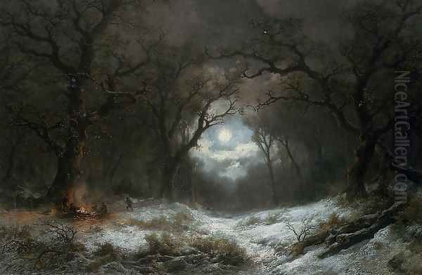 A Moonlit Winter Landscape - view 1