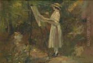 Le Peintre A Son Chevalet by Alfred Bastien