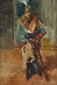 Jeune Femme Au Chapeau De Plumes