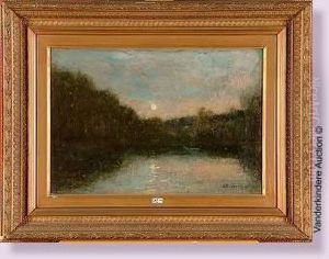Lever De Lune Sur La Riviere