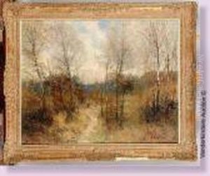 Fagottiere Sur Le Chemin Forestier by Alfred Bastien