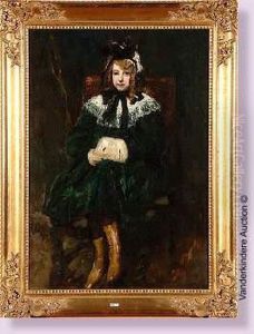 Jeune Fille Au Manchon by Alfred Bastien