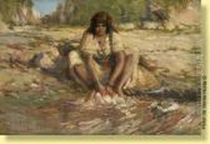 Lavandiere A Bou Saada by Alfred Bastien