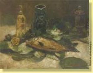 Nature Morte Au Poisson by Alfred Bastien