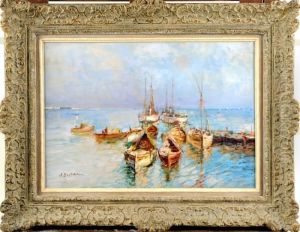 Vue Du Port D'alger by Alfred Bastien
