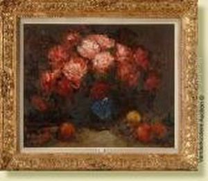 Nature Morte Aux Fleurs Et Aux Fruits by Alfred Bastien