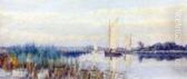 Afternoon, A Dead Calm Above Horning, River Bure - view 1