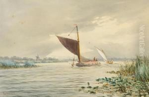 Wherry On The Norfolk Broads by Stephen John Batchelder