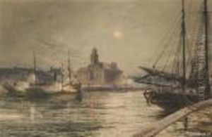 The Quay, Great Yarmouth By Moonlight by Stephen John Batchelder